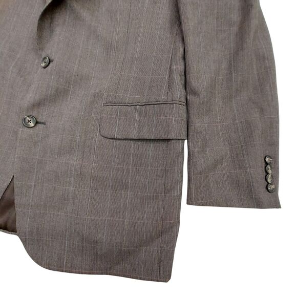 Vintage Burberrys' Sport Blazer Jacket Coat 40R Gray Two Button Checks Wool - Picture 2 of 14